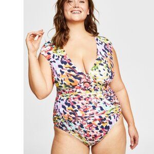 Women's Bleu Rod Beattie Party Animal Cap Sleeve One Piece Swimsuit Multi